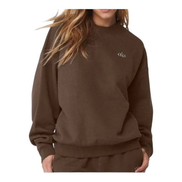 ALO Yoga Tops - ALO Yoga Brown Crewneck Sweatshirt